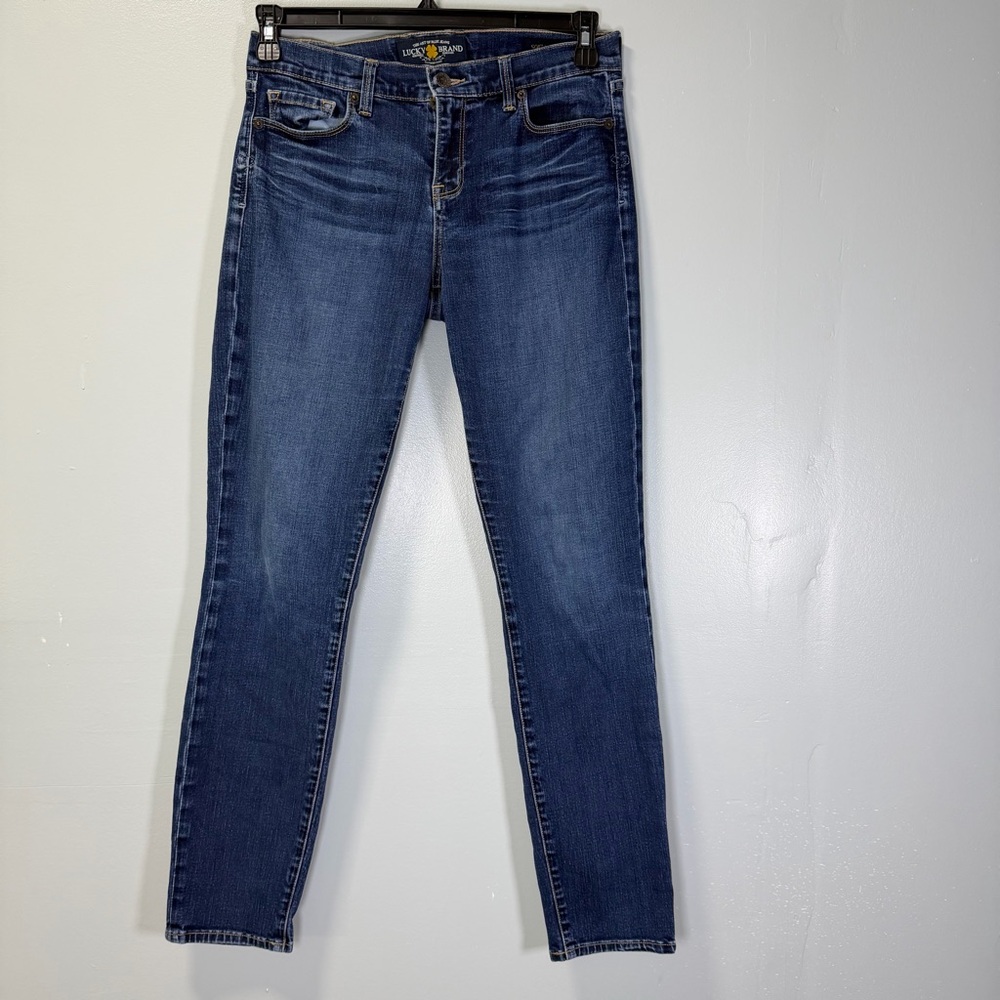 Lucky‎ Brand Low Rise Dark Blue Sofia Skinny Jeans Sz 8